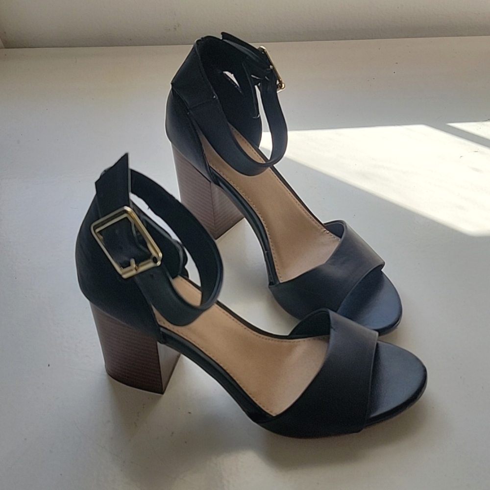 Women's Merona wood block heel ankle strap sandals